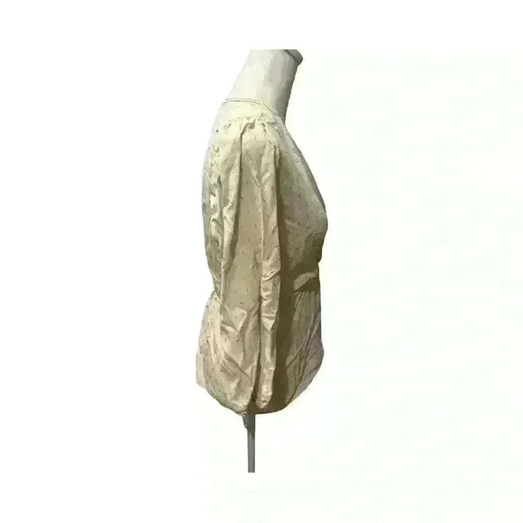 Cream colored blouse with gold sprinkle accents - Picture 2 of 5